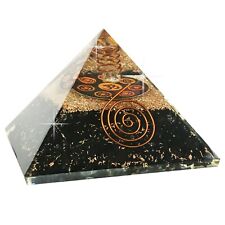 Black Tourmaline Orgone Pyramid Crystal Positive Energy Generator Orgonite Pyram picture