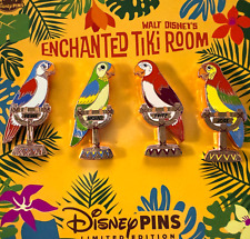 Disneyland Pin Set Enchanted Tiki Room 60th Anniversary 4 Host Parrots LE 2500 picture
