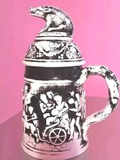 1969 Creepy Boar Ceramic Scary Devil Beer Stein picture