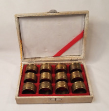 Vintage Napkin Rings Solid Brass Mid Century Retro  1.5