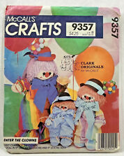 1980s McCalls Sewing Pattern 9357 Clown Dolls 3 Sizes 9