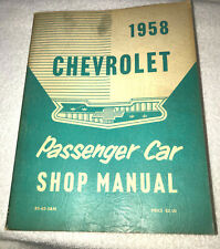 VTG 1958 Chevrolet Passenger Car Shop Service Repair Original Dealer Manual picture