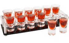  Shot Glass Holder TRAY ACRILIC TRANSPARENT AND BLACK , (12 glasess included) picture