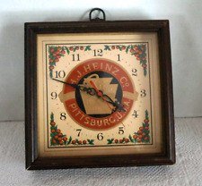 Vtg H.J. HEINZ Advertising Clock Quartz Keystone Pickling Works Pittsburg USA picture