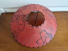 Vintage Mid Century Atomic Lampshade Red & Black Clip-On Fiberglass  picture