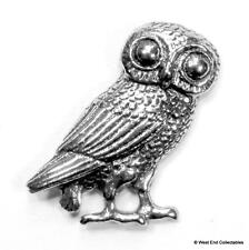 Owl of Athena Pin Brooch Badge -UK Made- Mythology Symbol of Knowledge & Wisdom picture