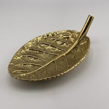 Virginia Metalcrafters Solid Brass Gloxinia Leaf Trinket Dish 3-37 1948 picture