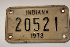 VTG 1978 Indiana Motorcycle License Plate Raised Letters RETIRED picture