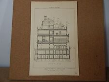 Antique Architects print The city Liberal club The architect 1875. picture
