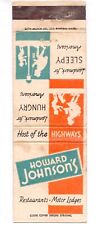 c1950s~Howard Johnsons~Motor Lodges~Restaurants~MCM~Vintage Matchbook Cover picture