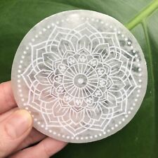NEW Fractalista PURE SELENITE FLOWER BLISS ROUND, 3.35” Charging/Cleansing Disc picture