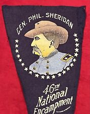 Antique 1912 46th G.A.R. Encampment Los Angeles Pennant w General Sheridan Image picture