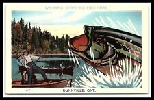 Dunnville Ontario Canada Postcard We Catch Some Big Fish Here Unposted   pc275 picture