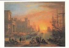 Art Postcard Claude Lorrain Gellee Sea Port at Sunset Louvre Museum Paris 4x6 picture