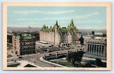 Postcard Canada Ottawa Chateau Laurier Post Office Plaza Vtg View H7 picture