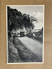 Postcard Port-Of-Spain Trinidad B.W.I. Old Car Country Road Vintage Muir Antique picture