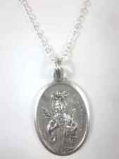St Lawrence Medal necklace Italy silver link chain 20
