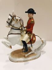 Vintage Austrian Porcelain Figurine, LEVADE With Rider. picture