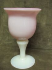 Vintage Gunderson Glass Peach Blow Pink White Glossy Finish Water Goblet picture