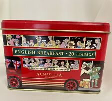 Ahmad Tea Tin London Collectible Bus Container Coin Bank Empty Double Decker Bus picture