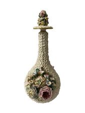 Antique Paris Porcelain Flower Encrusted or Schneeballen Bottle picture