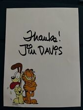 Jim Davis   Hand Signed Garfield   4x6 Autographed. No Inscription -  picture