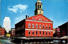 Faneuil Hall Dock Square Boston Massachusetts Downtown Skyline Chrome Postcard picture