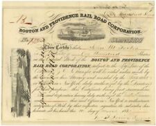 Boston & Providence Rail Road Corp. Issued to John M. Forbes - 1841 dated Autogr picture