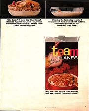 1964 Nabisco Team Flakes Breakfast Cereal Vintage Print Ad National Biscuit Co. picture