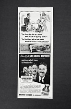 Vintage Gillette razor blades ad Bromo Seltzer half pg 1940 advertisement picture