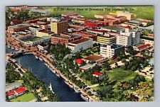 Ft Lauderdale FL-Florida, Aerial View Downtown, c1948 Antique Vintage Postcard picture