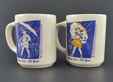 Set (2) Morton Salt Cups Coffee Mugs 1921 & 1956 When It Rains It Pours Vintage picture