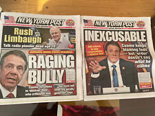 Two Historic Editions New York Post Andrew Cuomo Nursing Home Scandal 2021 picture