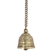 Indian traditional Handcrafted Brass Hanging Bell with Chain Brown picture