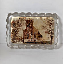 Vintage Glass Paperweight St. Mary's Catholic Church Marshalltown Iowa picture