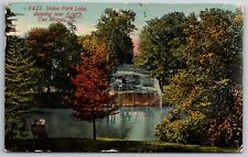 Union Park Lake Aviary Bench Des Moines Iowa Eno B Hunt Jr Posted 1914 Postcard picture