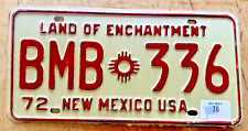 1972 1976 NEW MEXICO PASSENGER LICENSE PLATE 