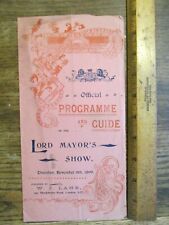 Antique Vintage 1899 London Lord Mayor's Show Official Program Ephemera picture