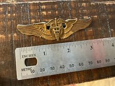 ORIGINAL WWII USAAF STERLING 3” GOLD FLIGHT SURGEONS WINGS, PB picture
