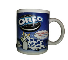 OREO COOKIES Ceramic COFFEE Milk MUG Tea CUP Kraft Foods # 31821 Cow & Facts picture