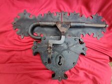 Huge Rare Unusual Ornate Large Antique Lock and Latch from Old Mansion. Must C picture