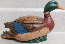 Vintage Ceramic Mallard Duck With Removable Back Dish Hand Painted picture