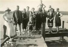 PS31 Vtg Photo EDWARDIAN BATHING SWIM SUIT GROUP ON DOCK c 1914 picture