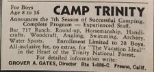 Vintage Print Ad 1937 Camp Trinity [ National Forest ] Boys 8-16 Ranch Roundup picture