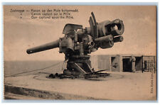 Zeebrugge Belgium Postard Gun Captured Upon The Mole Big Cannon c1910 picture