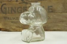 Vintage Glass Snoopy Coin Bank Peanuts Just For Fun picture