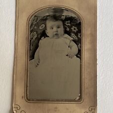 Antique Tintype Photograph Baby Hidden Mother Odd Visible Neck Spooky picture
