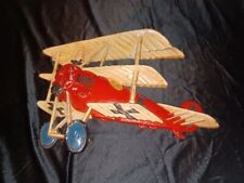 Vintage Midwest USA Cast Iron Bi Tri Plane Red Baron WW1 Wall Hanging Decor  picture