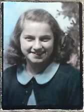 1940’s Vintage PHOTO BOOTH Pretty 13 Yr Old School Girl Named Tinted Color picture