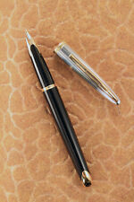 Waterman Carene Fountain Pen Deluxe Black Gold Trim Medium Nib, Mint Condition picture